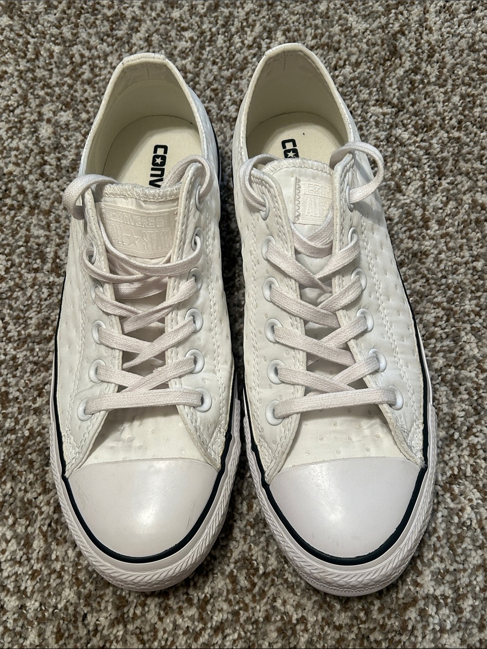 Converse White Low-Top Sneakers with Black Trim